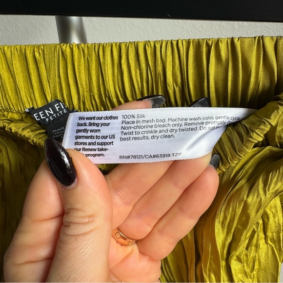 NWT Eileen Fisher Crushed Silk Wide Leg Ankle Pants Sz PS - Picture 10 of 10